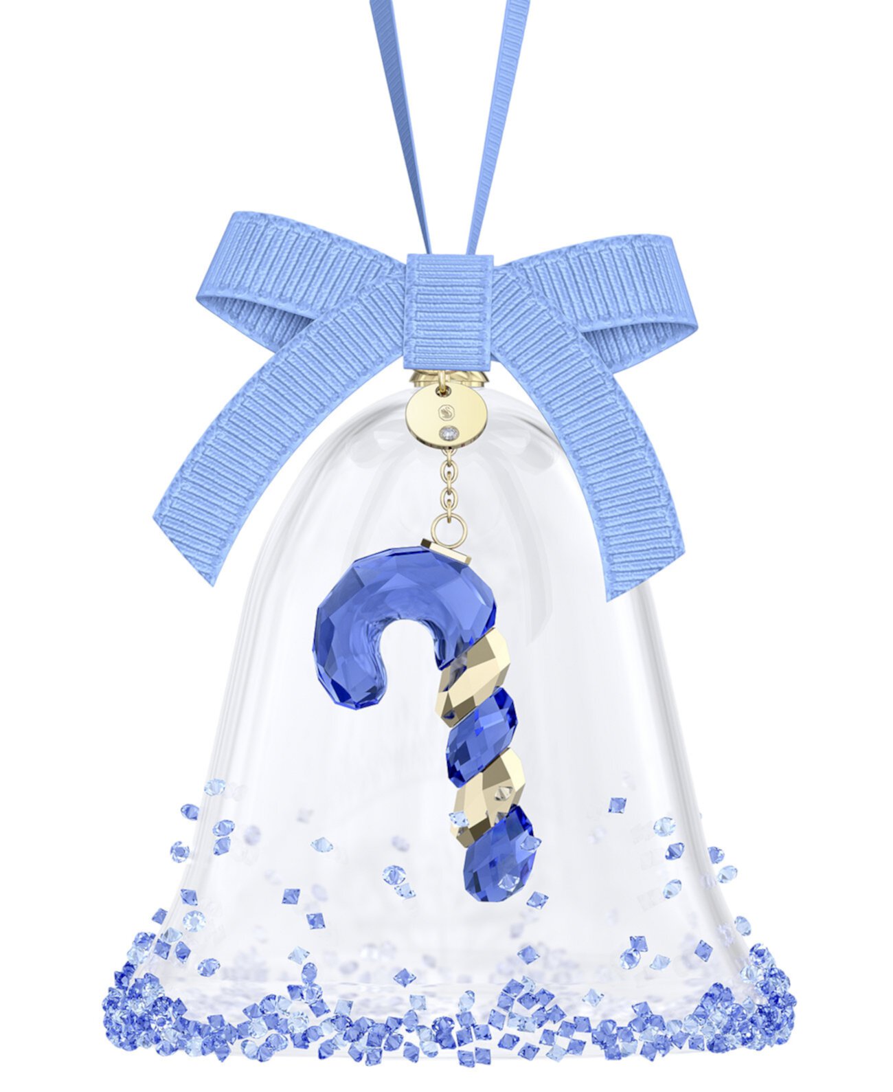 Crystal Bell Candy Cane Hanging Ornament Swarovski