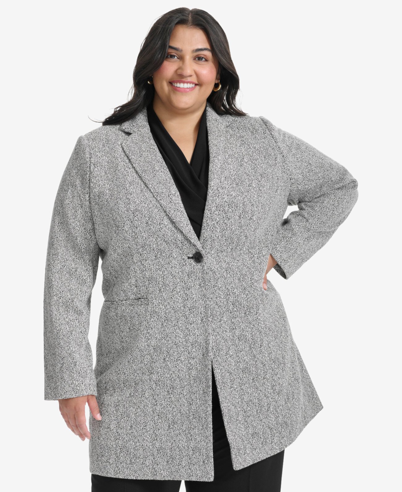 Пиджак DKNY Plus Size Double D Topper DKNY