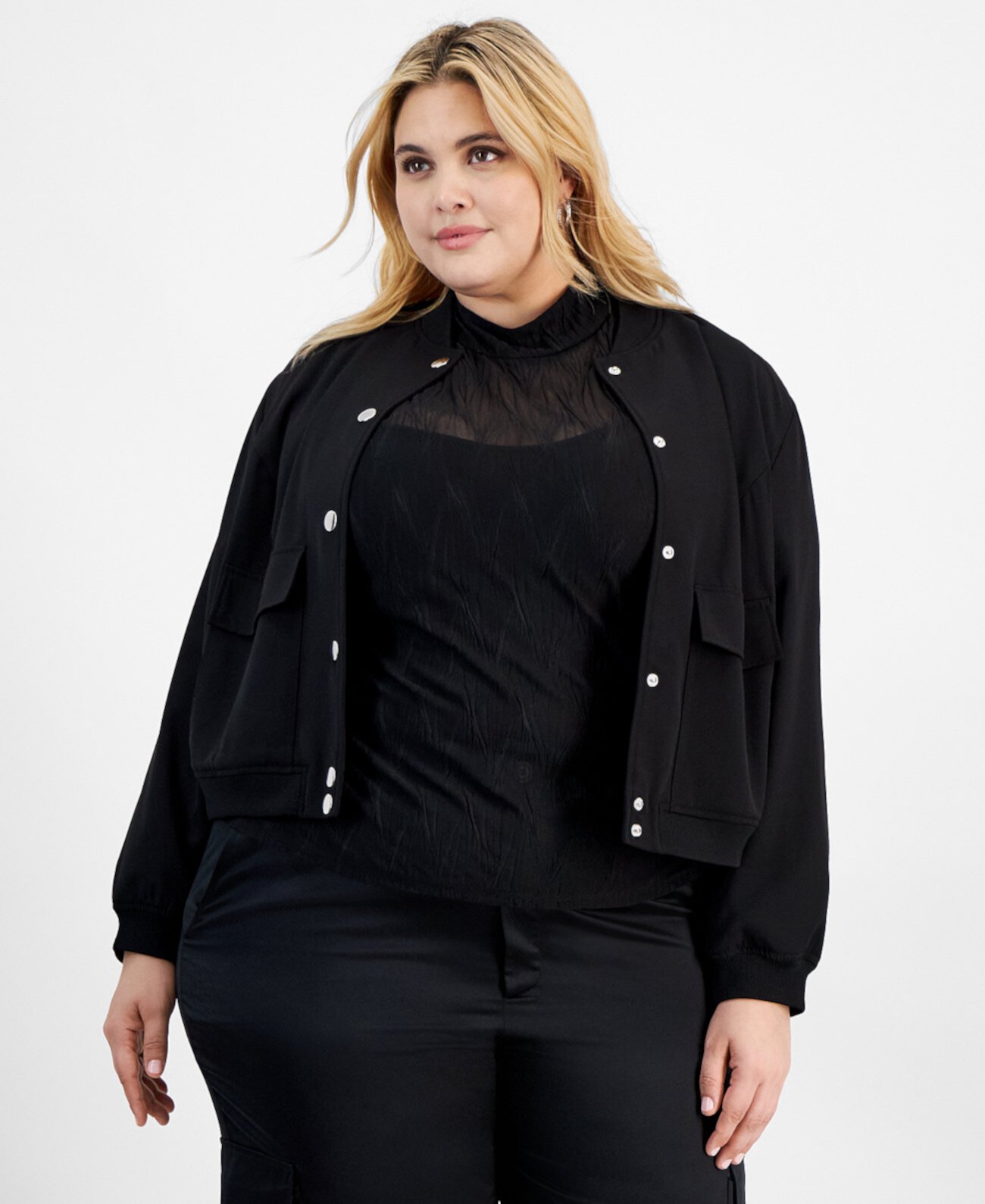 Женская Бомбер Bar III Trendy Plus Size Bar III