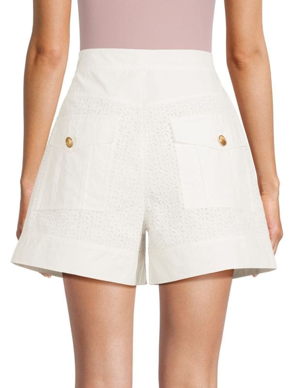 Шорты Broderie Anglaise 3.1 PHILLIP LIM с пуговицами и карманами 3.1 Phillip Lim