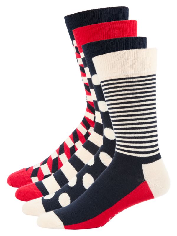 Мужские Носки Happy Socks 4-Pack Classic Navy Assorted Happy Socks