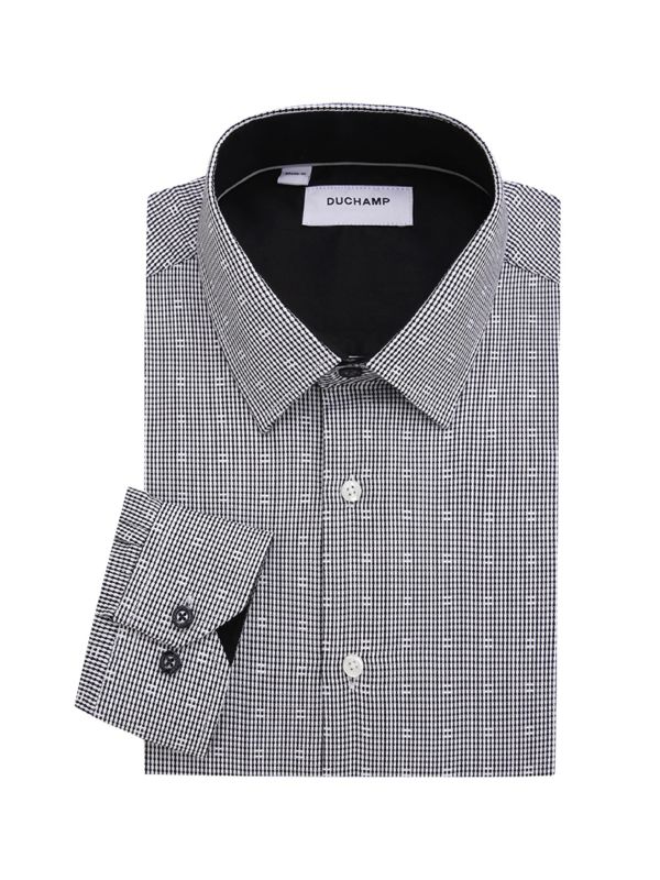 Мужская Классические рубашки DUCHAMP Tailored Fit Dobby Check DUCHAMP