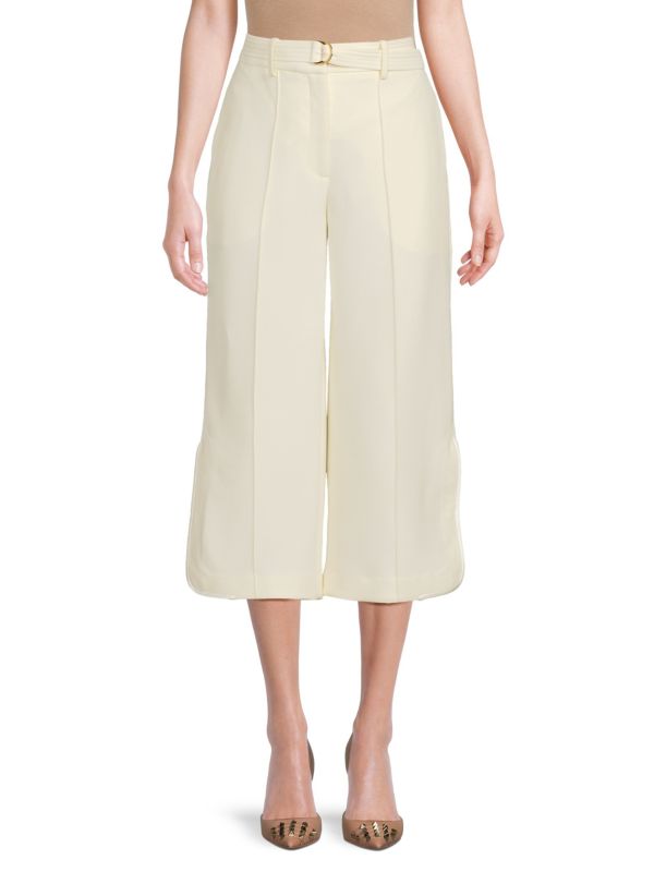 Женские Повседневные брюки Adam Lippes Belted Cropped Wool & Silk Culottes Adam Lippes