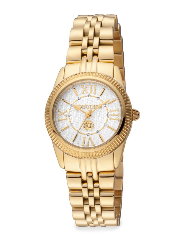 Механические часы Roberto Cavalli 28MM Goldtone IP Stainless Steel Bracelet Roberto Cavalli