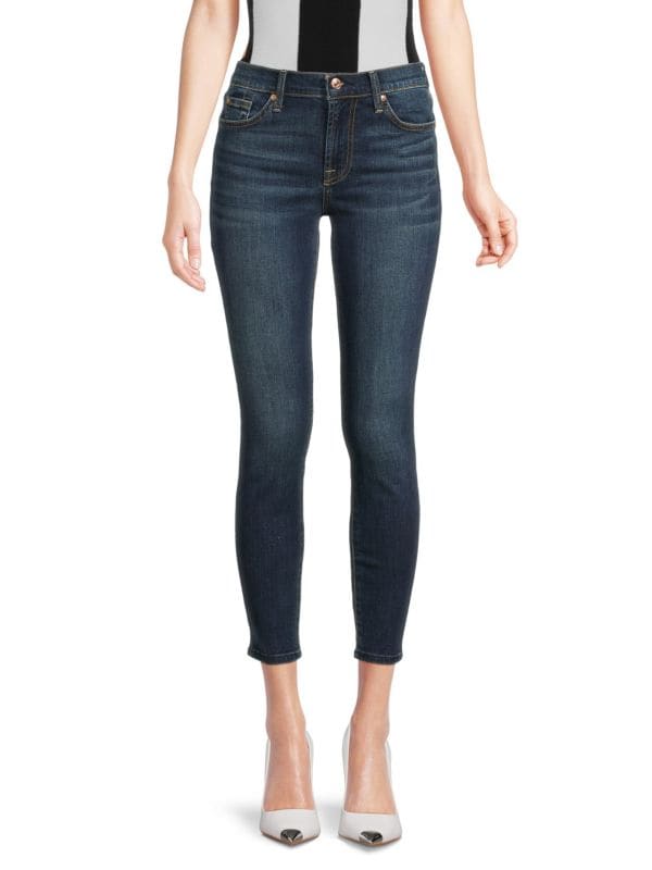 Женские Джинсы skinny 7 For All Mankind Skinny Low Rise Cropped 7 For All Mankind