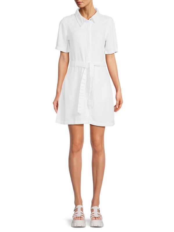 Женское Повседневное Платье 7 For All Mankind Solid Belted Mini Shirtdress 7 For All Mankind