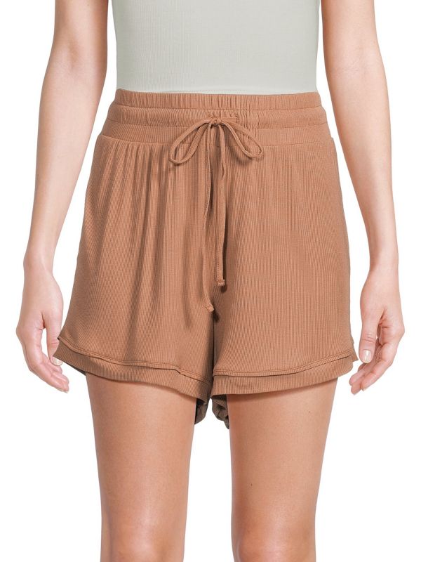 Женские Пижамные брюки и шорты RACHEL PARCELL Ribbed Pajama Shorts RACHEL PARCELL