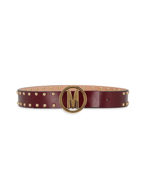 Ремень Moschino Mettalic Stud Leather Slim Moschino