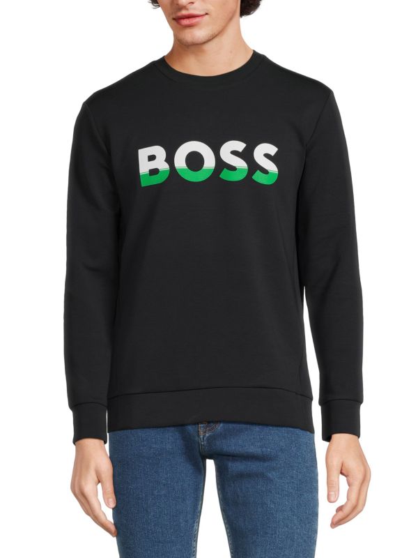 Футболка BOSS Salbo из хлопка с круглым вырезом и длинными рукавами Boss