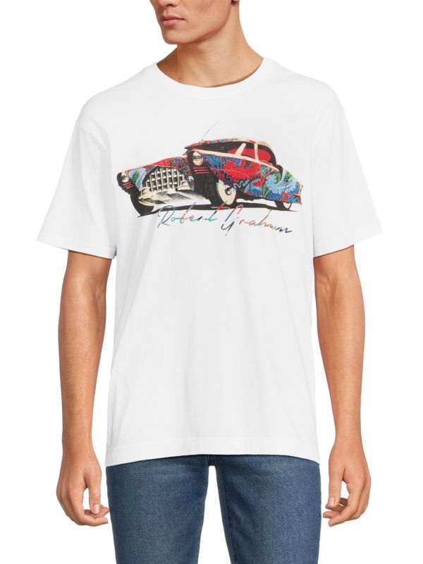 Футболка Vintage Graphic Tee от Robert Graham из хлопка, круглый вырез, короткие рукава Robert Graham