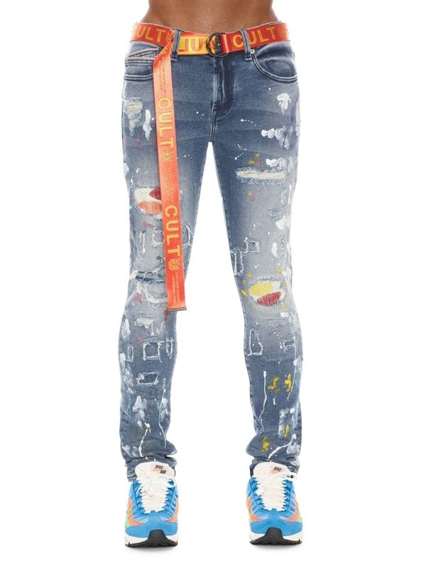 Мужские Джинсы skinny Cult Of Individuality Punk High Rise Distressed Super Skinny Cult Of Individuality