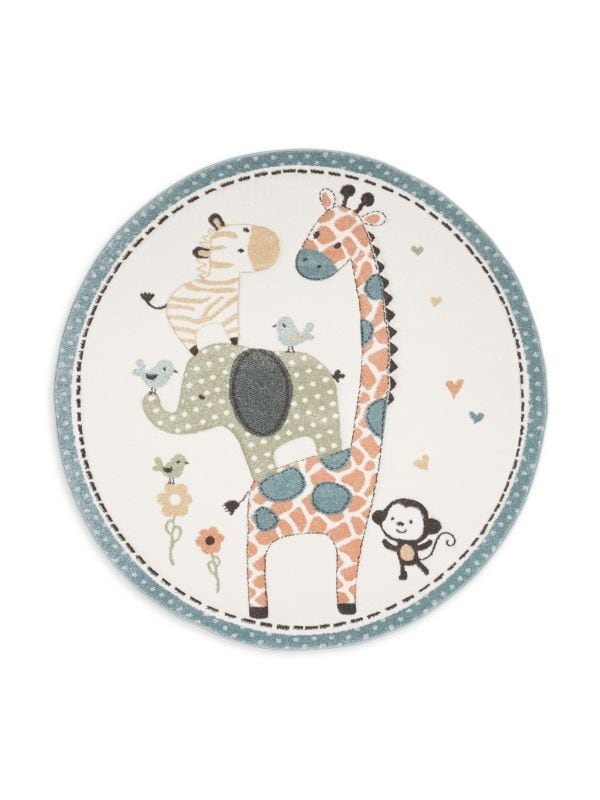 Carousel Kids 100 Animal Patterned Round Accent Rug Safavieh