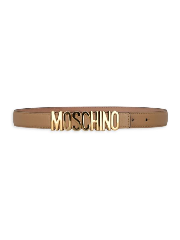 Ремень Moschino Plaque Logo Leather Moschino