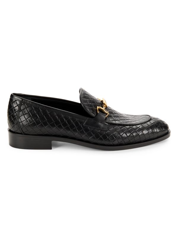 Мужские Лоферы cavalli CLASS Woven-Embossed Leather Bit Cavalli CLASS