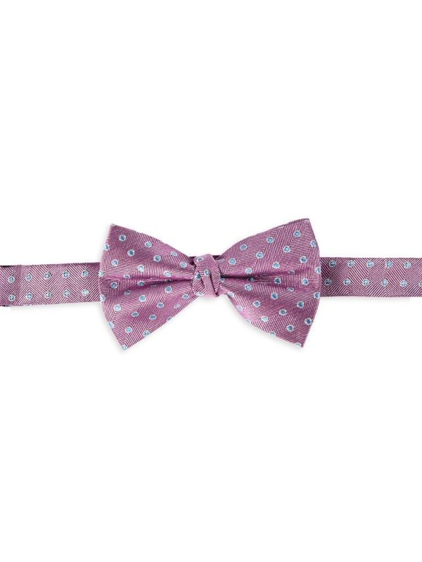 Textured Circle Silk Blend Bow Tie Andrew Marc