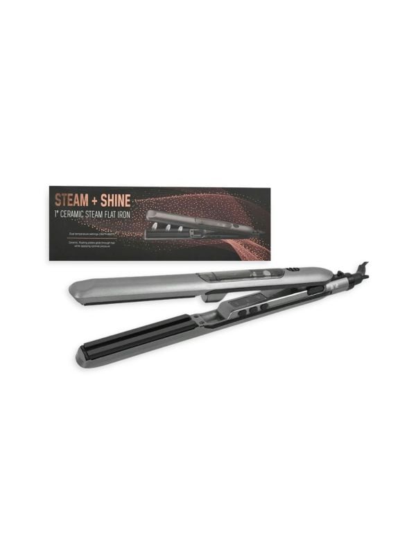 Steam & Shine 1" Ceramic Steam Flat Iron Vysn