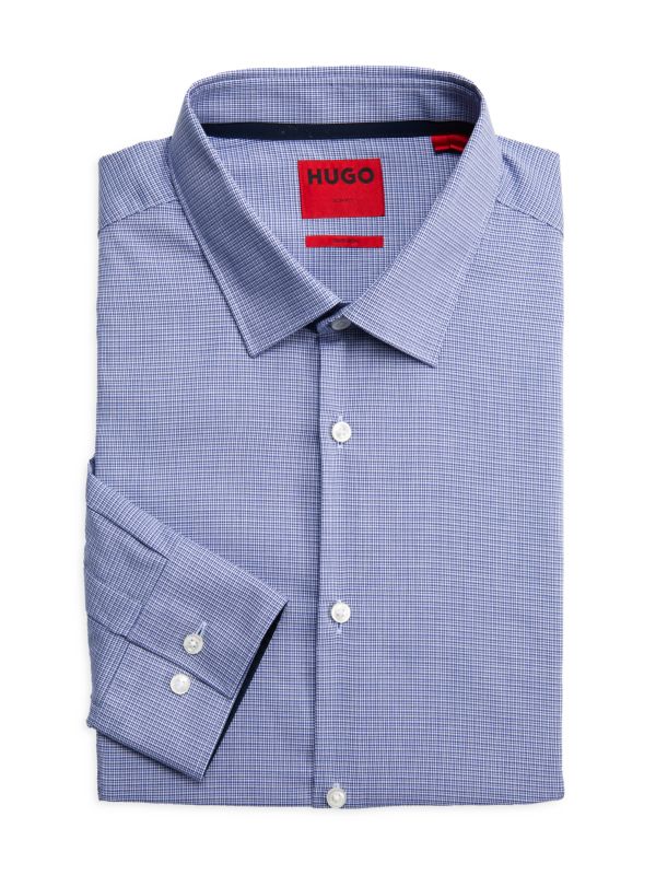 Мужская Классическая рубашка HUGO BOSS Koey Micro Check HUGO BOSS