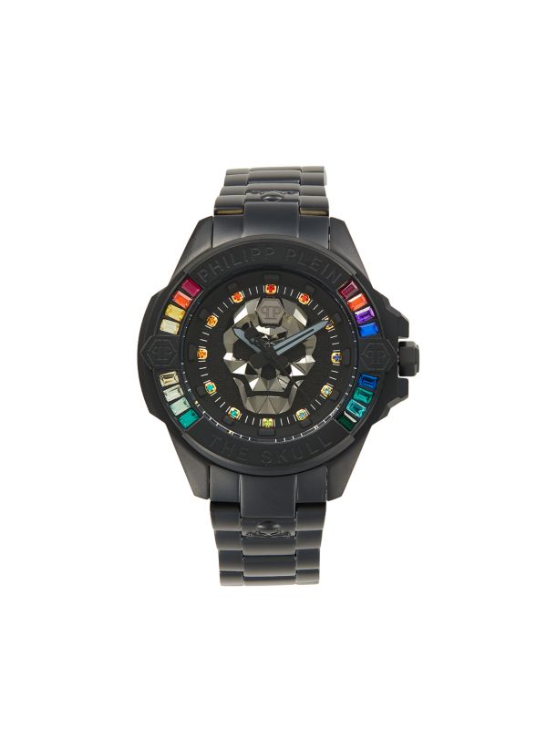 Механические часы Philipp Plein $Kull Genderless 41MM IP Black Stainless Steel с кристаллами Preciosa & Leo Philipp Plein