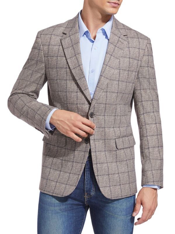 Мужской Блейзер DUCHAMP Windowpane Check Slim Fit DUCHAMP