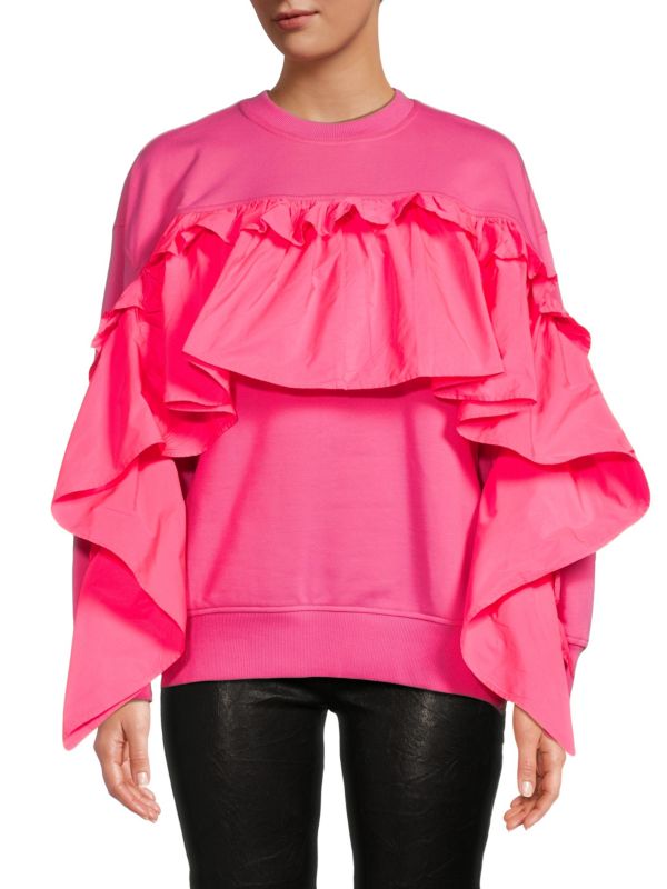 Женская Толстовка REDValentino Ruffle Crewneck REDValentino