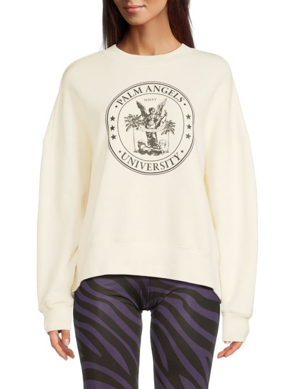 Женская Толстовка PALM ANGELS College Classic Crewneck PALM ANGELS