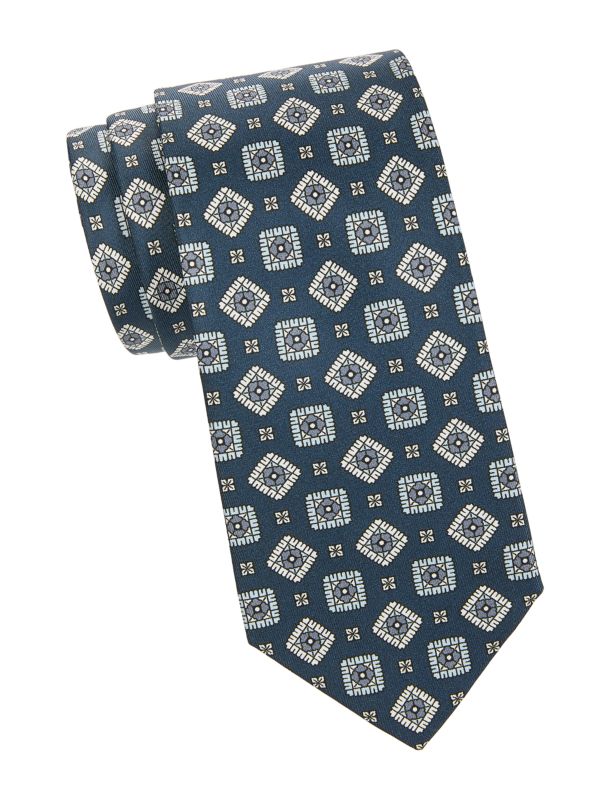 Галстук Brioni Medallion Silk Tie Brioni