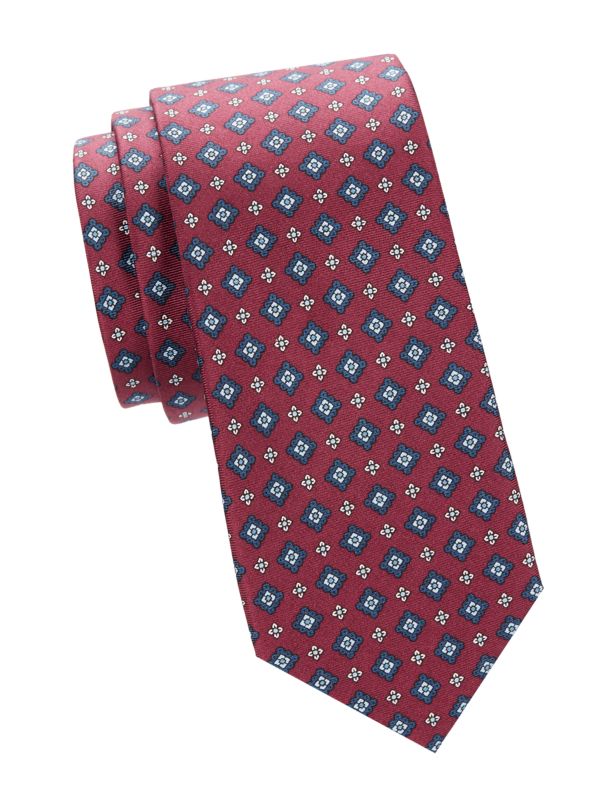 Галстук Saks Fifth Avenue Medallion Silk Tie Saks Fifth Avenue