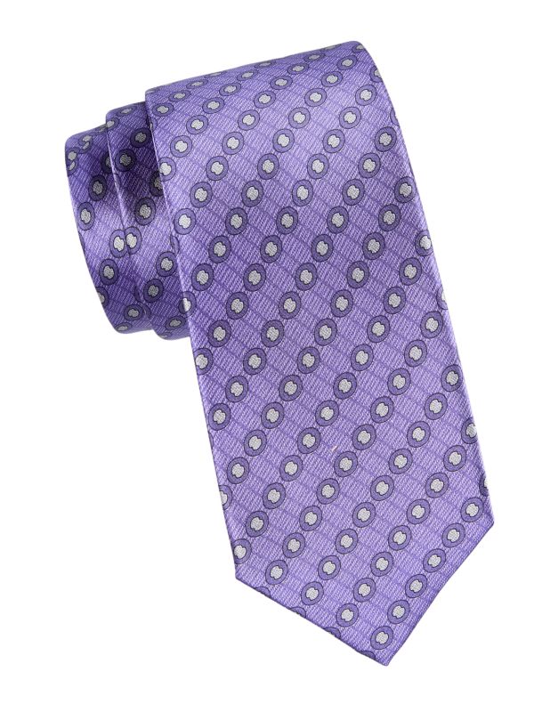 Галстук Brioni Medallion Stripe Silk Tie Brioni