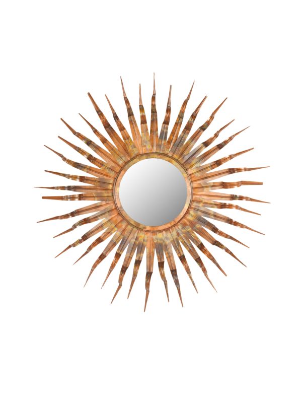 Iron, Wood & Glass Sun Mirror Safavieh