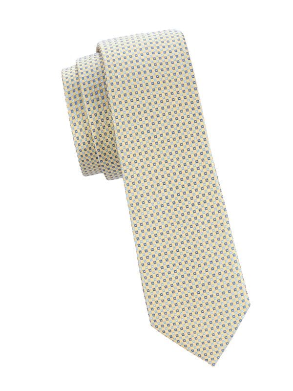 Kid's Geometric Pattern Silk Blend Tie Andrew Marc