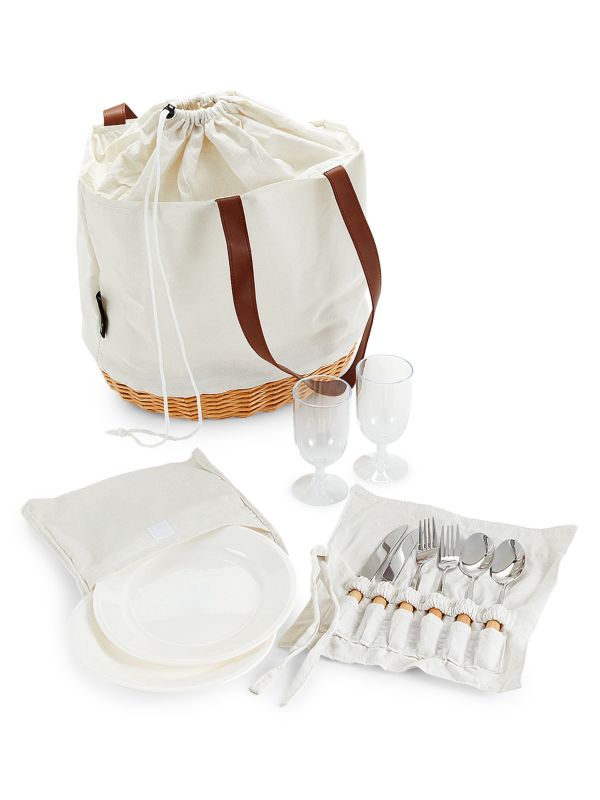 Корзина для пикника Saks Fifth Avenue 12-Piece Picnic Basket Set Saks Fifth Avenue