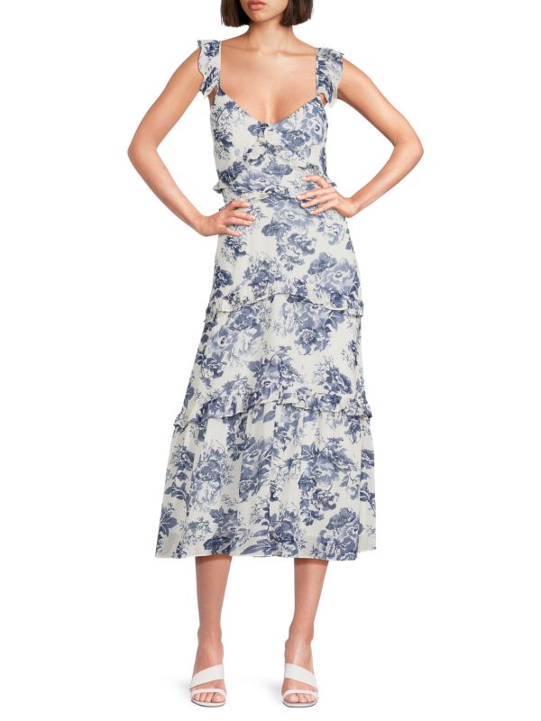 Женское Повседневное Платье o.p.t Ingrid Floral Ruffle Midi O.p.t