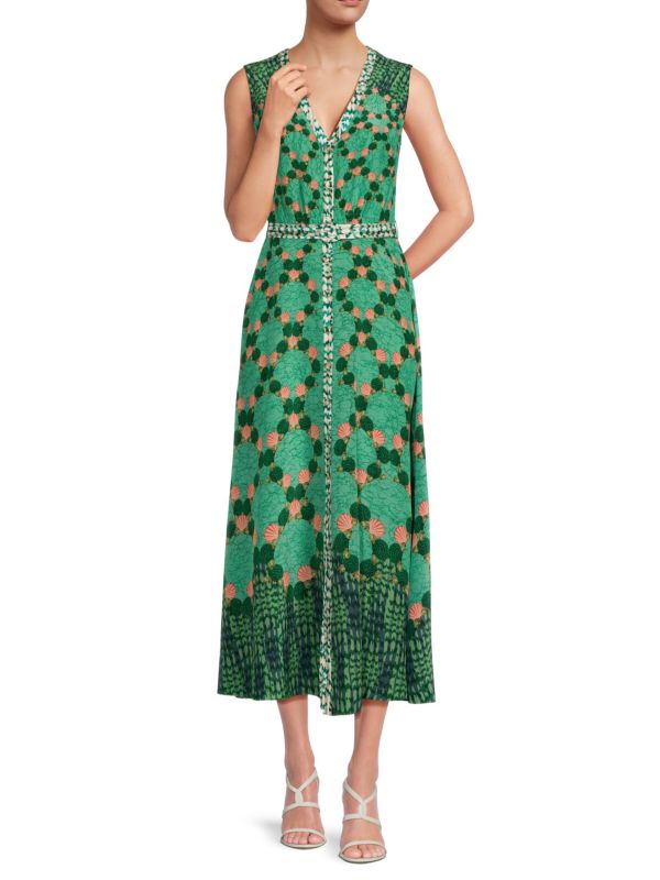 Женское Повседневное Платье SALONI Print Silk Maxi Dress SALONI