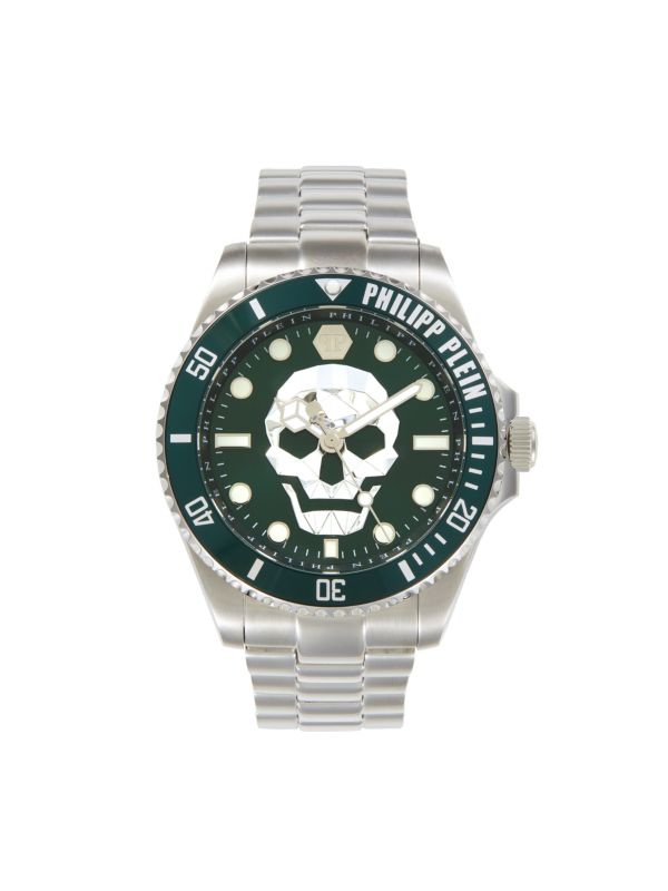 Механические часы Philipp Plein The $kull Diver 44MM с металлическим браслетом Philipp Plein