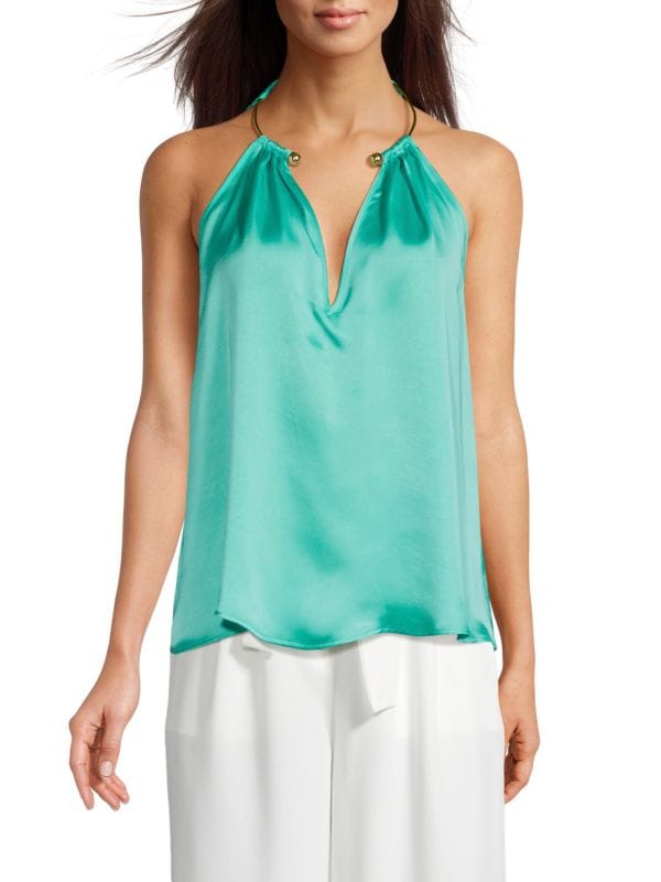 Женская Блузка BCBGMAXAZRIA Ring Collar Satin Top BCBGMAXAZRIA