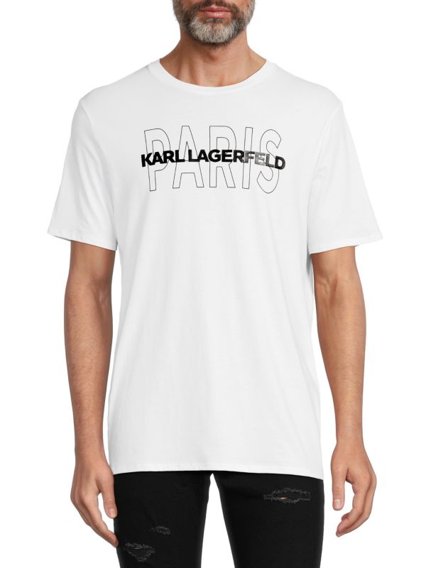 Футболка с логотипом Karl Lagerfeld Paris, круглый вырез, 100% хлопок Karl Lagerfeld Paris