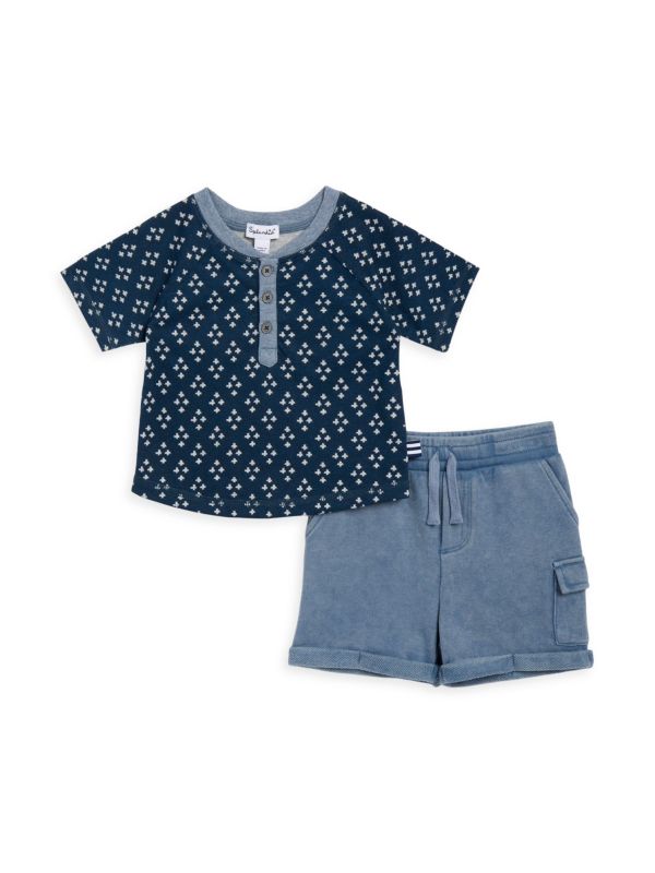 Мальчиковый Комплект Splendid Marine 2-Пiece Print Henley Tee & Drawstring Shorts Splendid