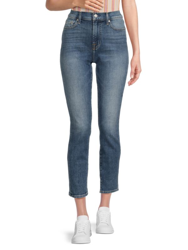 Женские Джинсы skinny 7 For All Mankind Mid Rise Skinny Ankle 7 For All Mankind