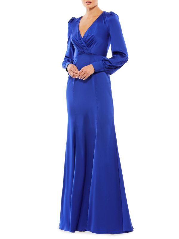 Женское Вечернее платье MAC DUGGAL Satin Bishop Trumpet Gown MAC DUGGAL