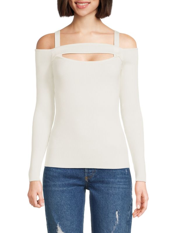 Женский Свитер Elie Tahari Off Shoulder Ribbed Elie Tahari