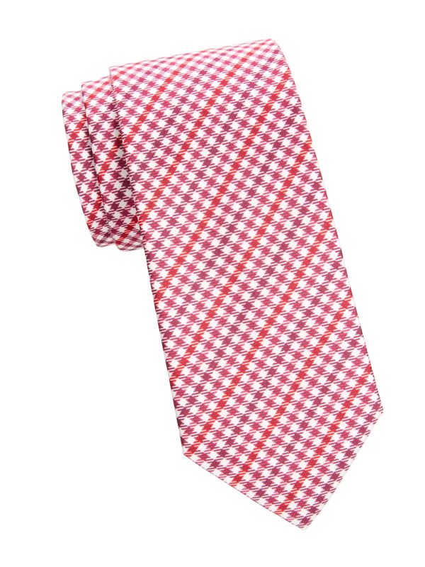 Галстук Brioni Checked Silk Tie Brioni