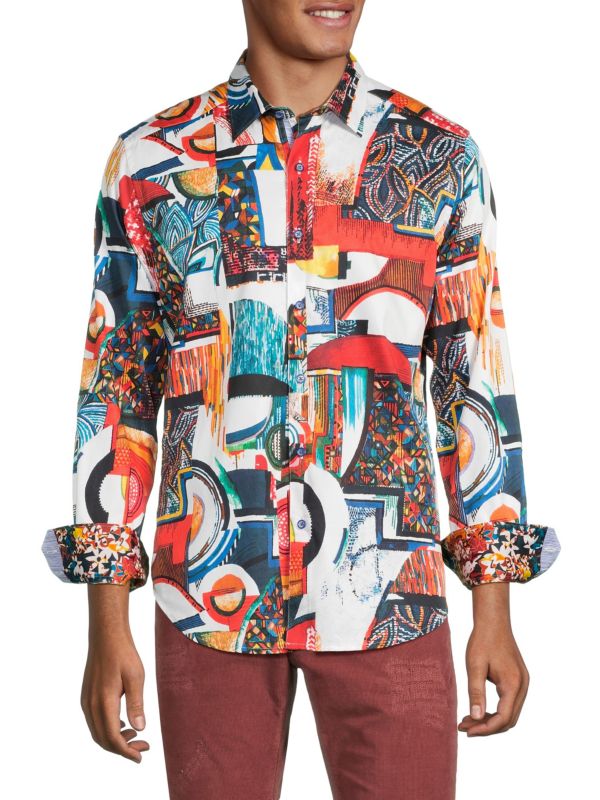 Мужская Повседневная рубашка Robert Graham Classic Fit Abstract Robert Graham