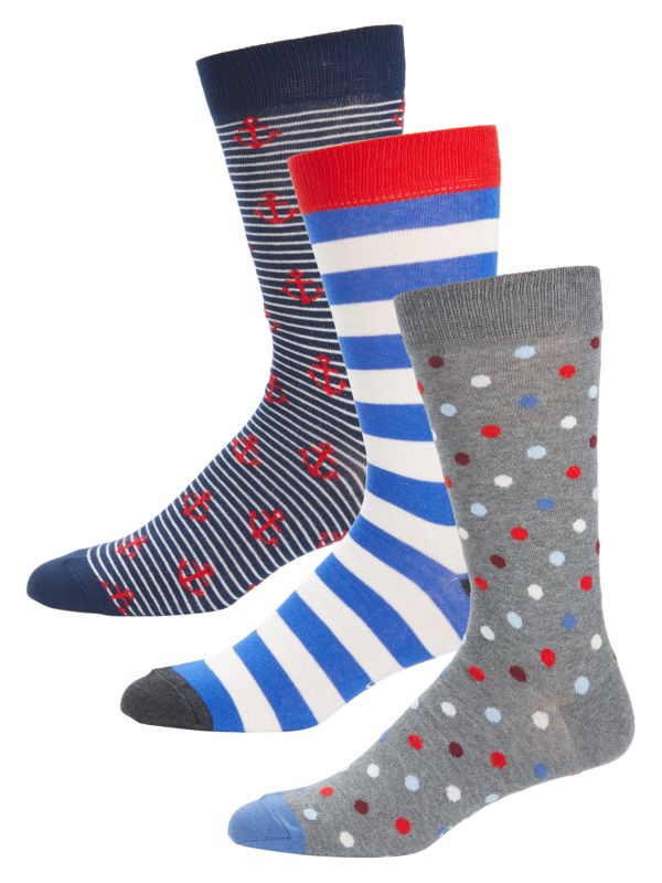 Мужские Носки Happy Socks 3-Pack Sailing Assorted Happy Socks