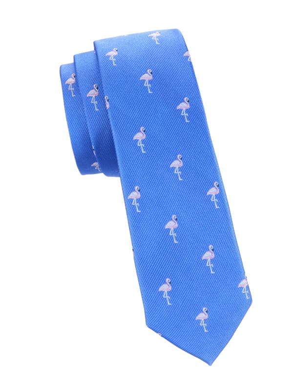 Flamingo Silk Blend Tie Andrew Marc