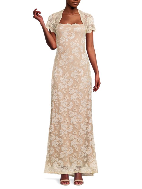 Женское Вечернее платье MARINA Squareneck Lace Gown Marina