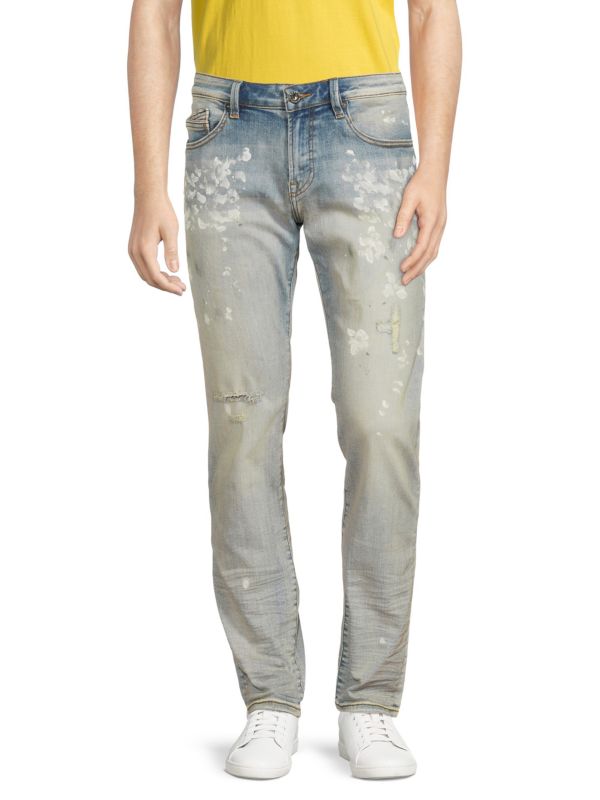 Painted Ripped Stretch Rocker Jeans Cult Of Individuality