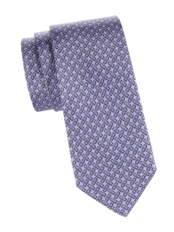 Галстук Saks Fifth Avenue Chain Link Silk Tie Saks Fifth Avenue