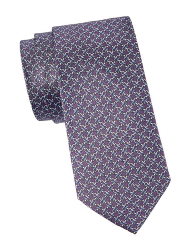 Галстук Saks Fifth Avenue Chain Link Silk Tie Saks Fifth Avenue