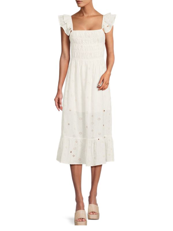 Женское Повседневное платье Greylin Eyelet A Line Midi Greylin