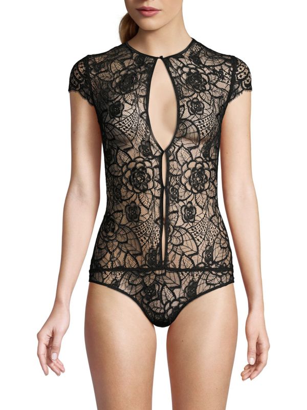 Женское Боди KIKI DE MONTPARNASSE Coquette Lace Keyhole KIKI DE MONTPARNASSE